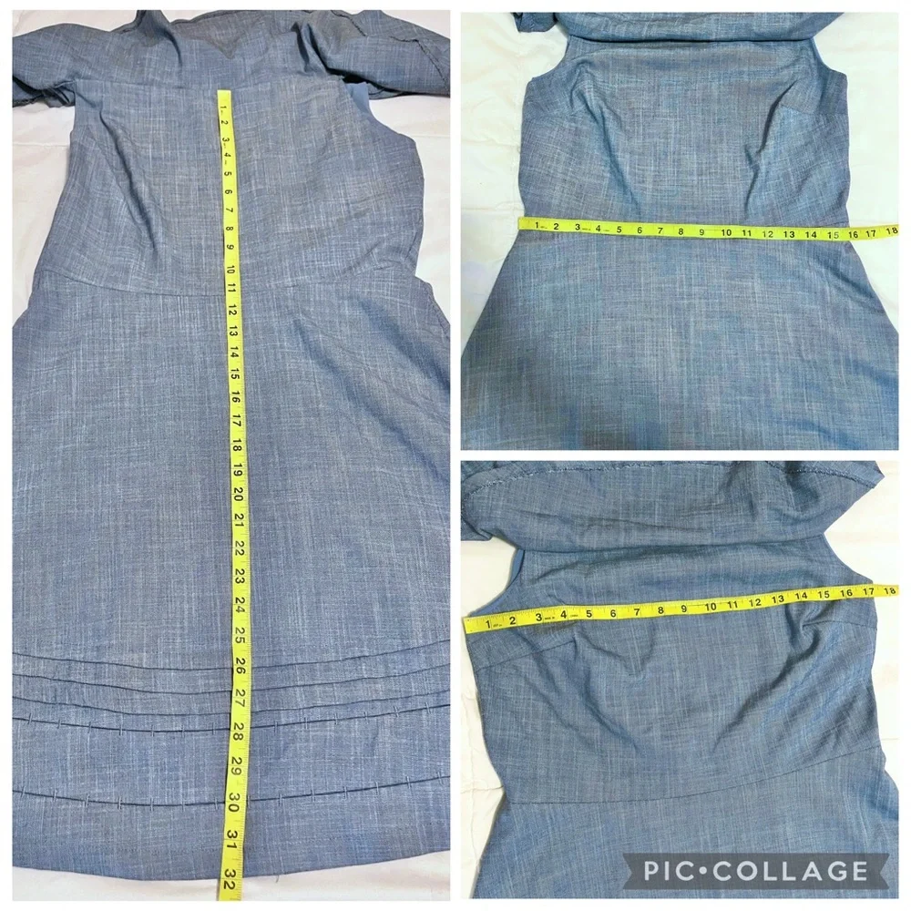 Banana Republic Chambray Off The Shoulder A Line Dress Womens size 12 - Picture 10 of 11